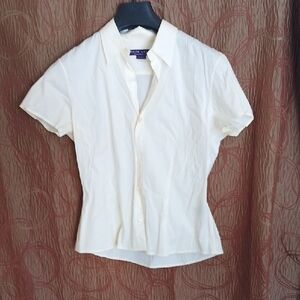 Ralph Lauren Purple Label Cream Button-Up Blouse
